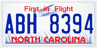NC license plate ABH8394