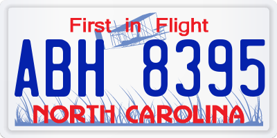 NC license plate ABH8395