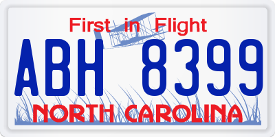 NC license plate ABH8399