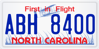 NC license plate ABH8400