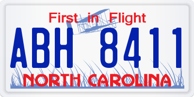 NC license plate ABH8411