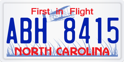 NC license plate ABH8415
