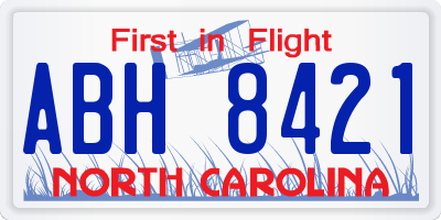 NC license plate ABH8421