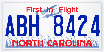 NC license plate ABH8424