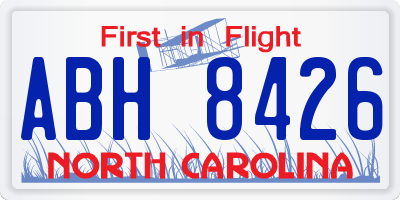 NC license plate ABH8426