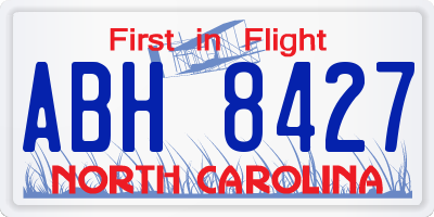 NC license plate ABH8427