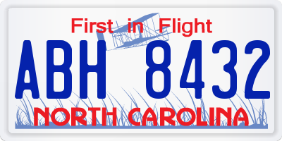 NC license plate ABH8432