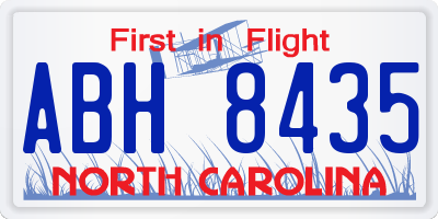 NC license plate ABH8435