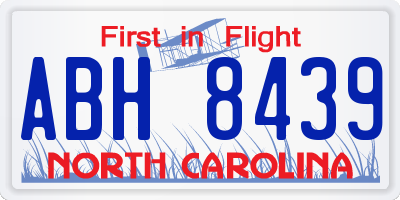 NC license plate ABH8439