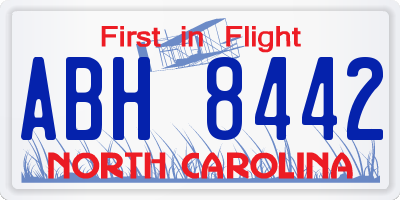 NC license plate ABH8442