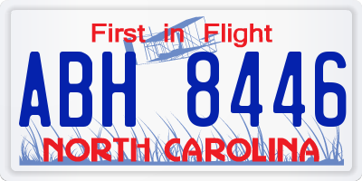 NC license plate ABH8446