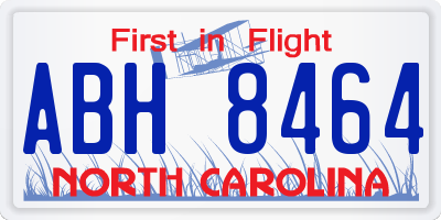 NC license plate ABH8464
