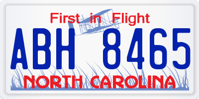 NC license plate ABH8465