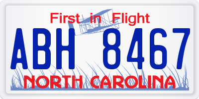 NC license plate ABH8467