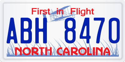 NC license plate ABH8470