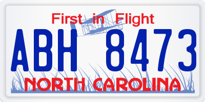 NC license plate ABH8473