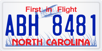NC license plate ABH8481