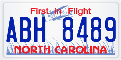 NC license plate ABH8489