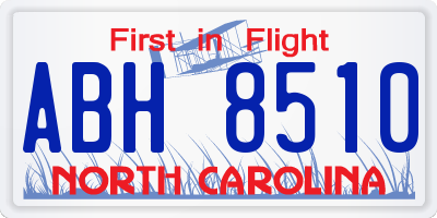 NC license plate ABH8510
