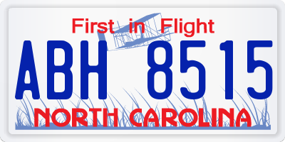 NC license plate ABH8515