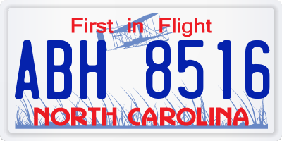 NC license plate ABH8516