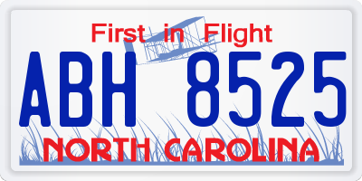 NC license plate ABH8525