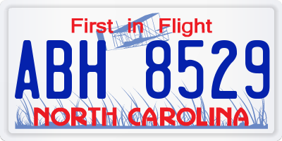 NC license plate ABH8529