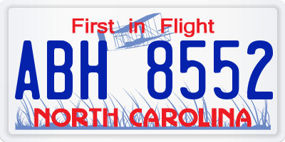 NC license plate ABH8552
