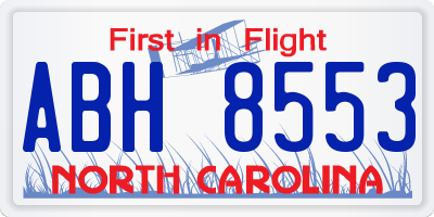 NC license plate ABH8553