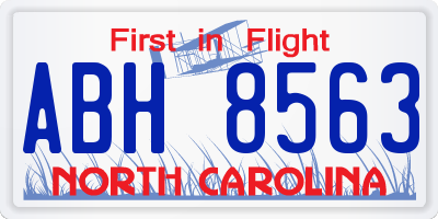 NC license plate ABH8563