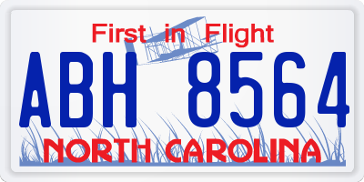 NC license plate ABH8564