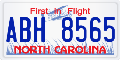 NC license plate ABH8565