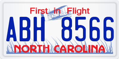 NC license plate ABH8566
