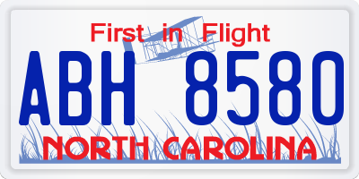 NC license plate ABH8580