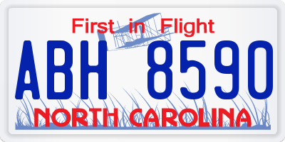NC license plate ABH8590