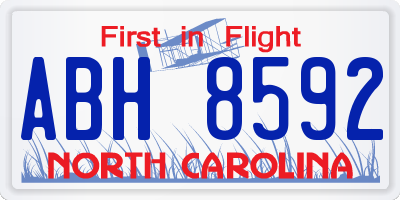 NC license plate ABH8592