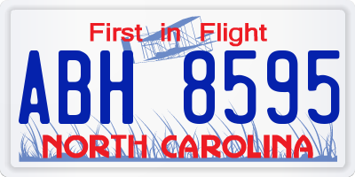 NC license plate ABH8595