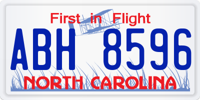 NC license plate ABH8596