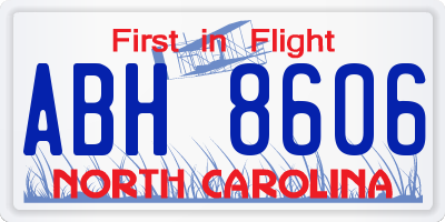 NC license plate ABH8606