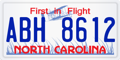 NC license plate ABH8612