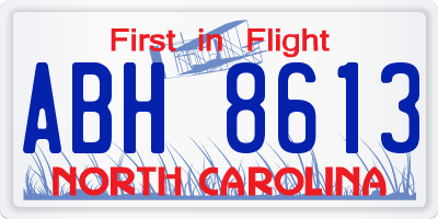 NC license plate ABH8613