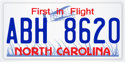 NC license plate ABH8620