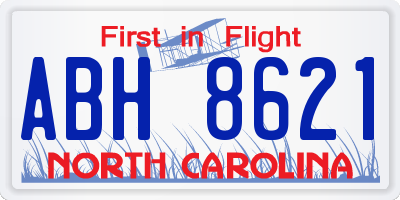 NC license plate ABH8621