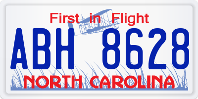 NC license plate ABH8628