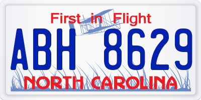 NC license plate ABH8629