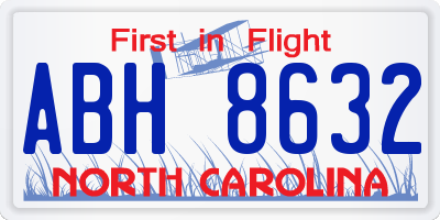 NC license plate ABH8632