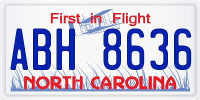 NC license plate ABH8636