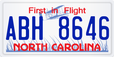 NC license plate ABH8646