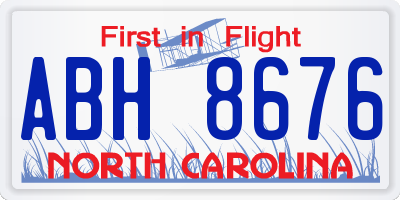 NC license plate ABH8676