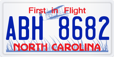 NC license plate ABH8682